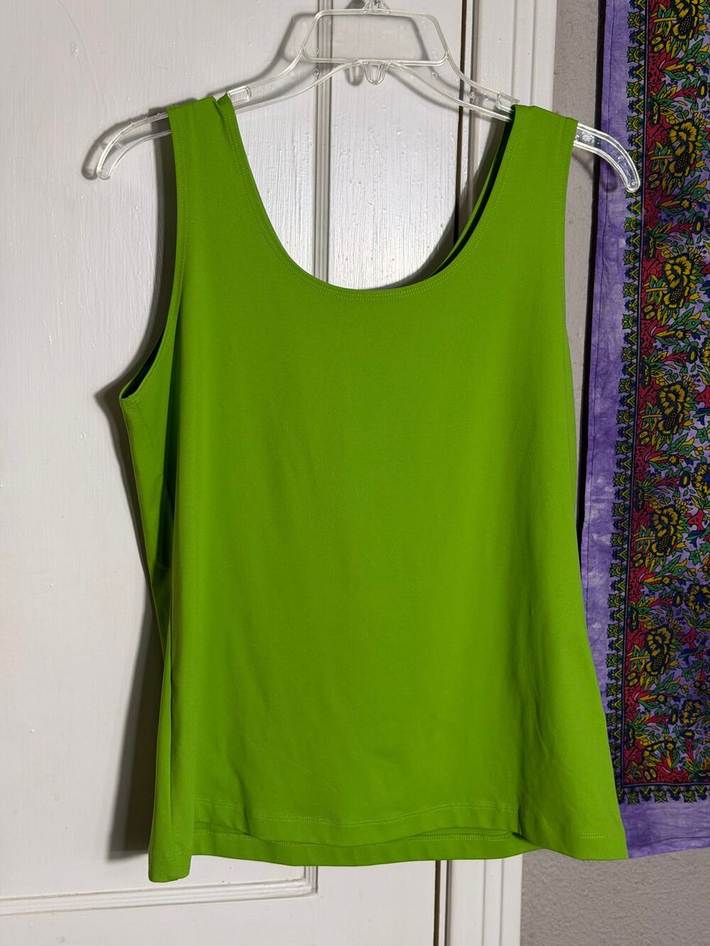 Chico's Size 2 Lime Green Sleeveless Tank Top NWT Stretch Knit Women's Large